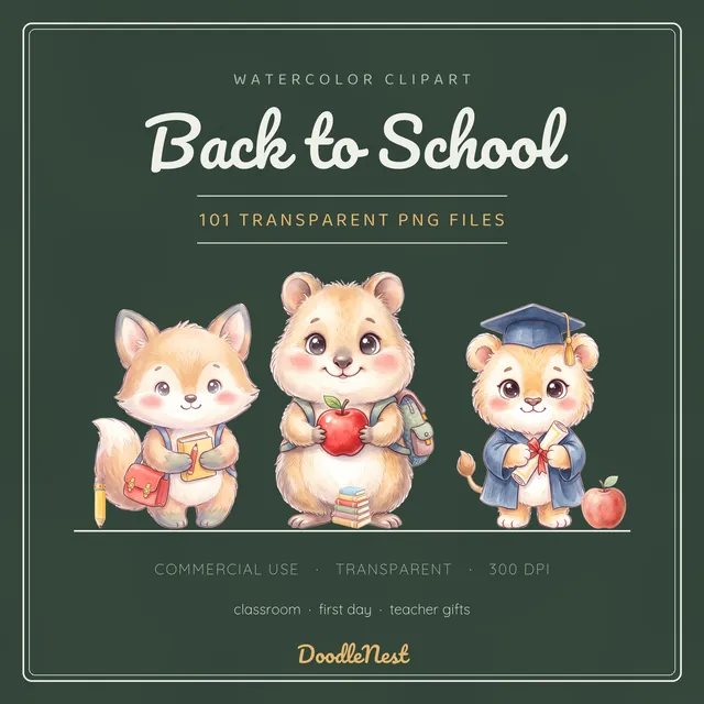 Back to School clipart pack — cover