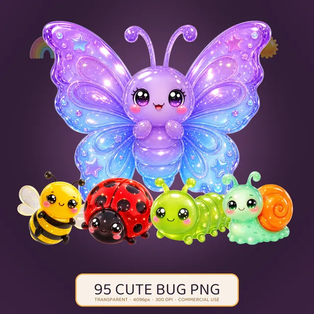 Garden Bugs clipart pack — cover