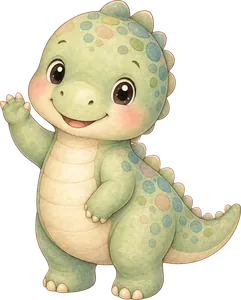 Waving baby dinosaur from the Dinosaur pack