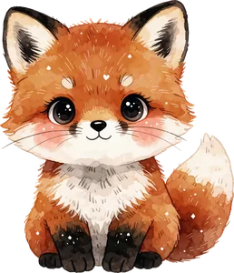 Watercolour fox from the Little Pumpkin pack