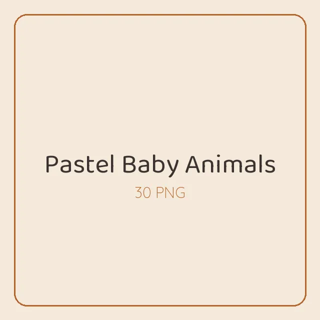 Pastel Baby Animals clipart pack — cover